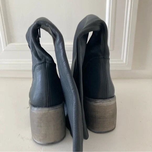 Free People Essential Tall Slouch Boots Black Leather Sz 40 - Picture 10 of 10